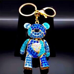💙🧸Blue Crystal Bear Keychain